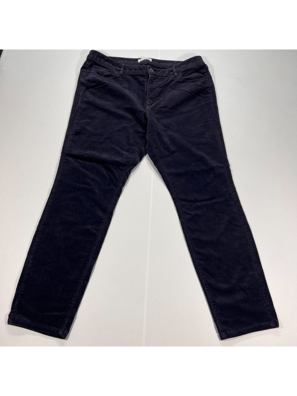 Loft Pant Women's 14 Blue Corduroy Chino Cotton Skinny Curvy Business Stretch